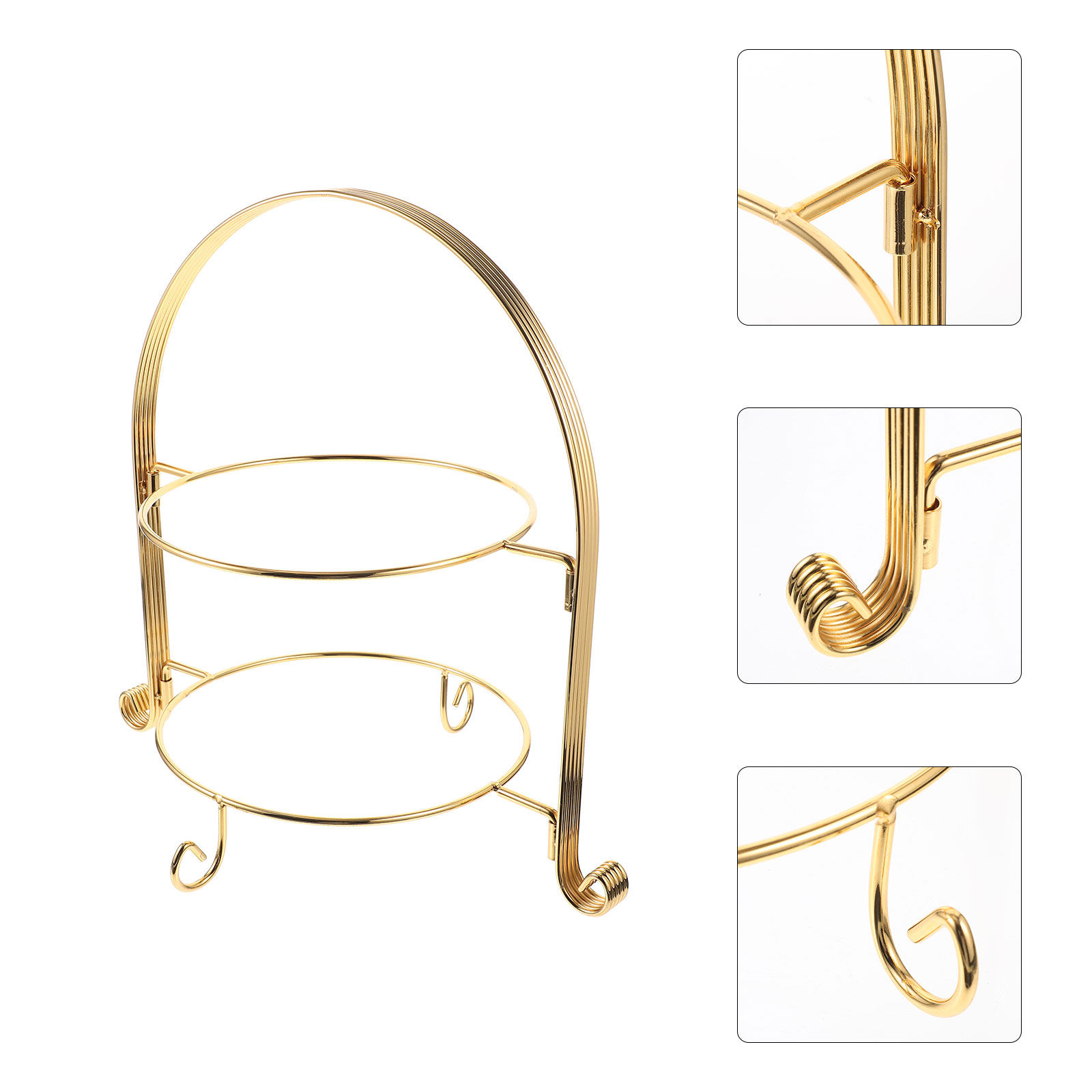 Cupcake Stand Tier - Golden Metal Cake Stand Two Tier