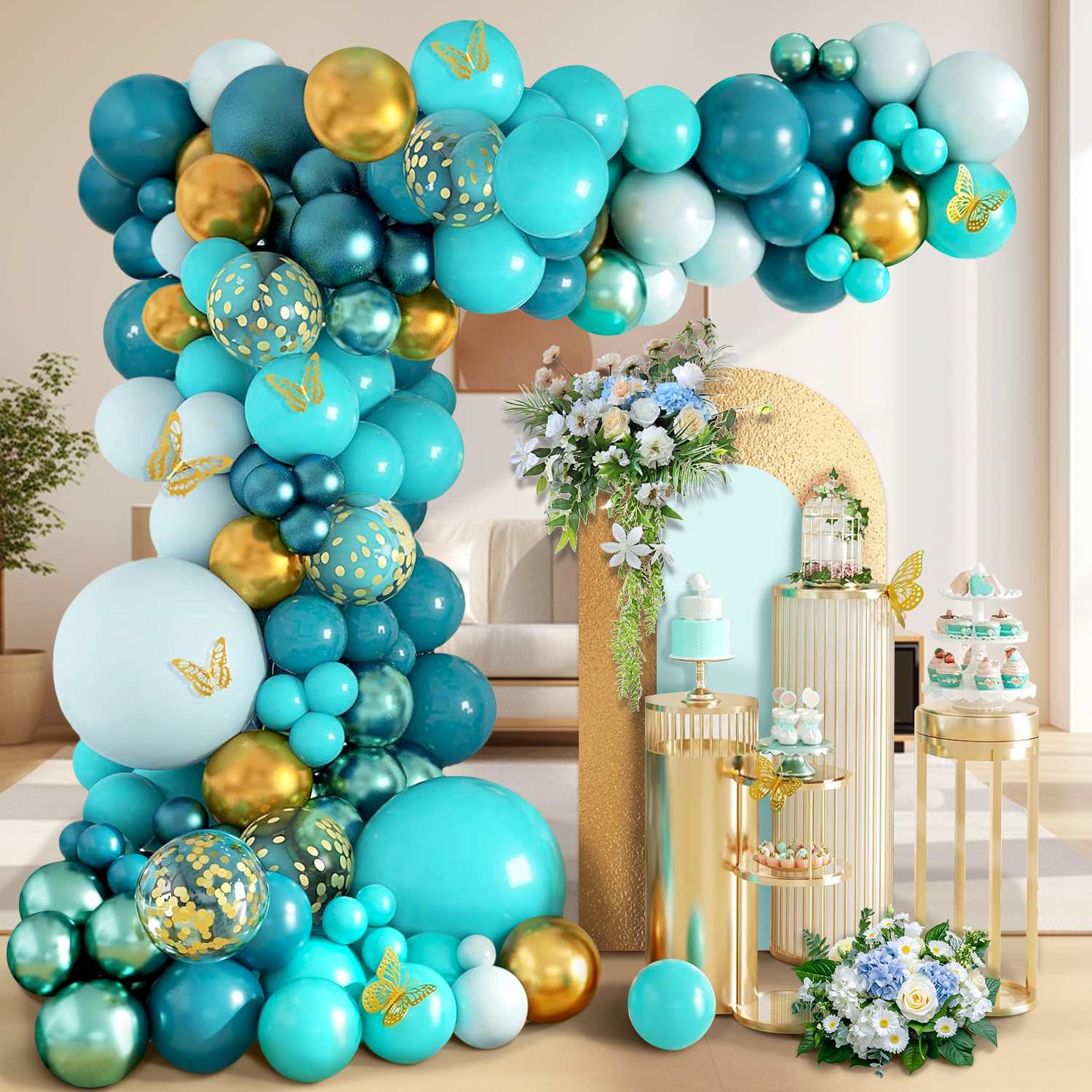 Balloon Arch Kit - 116pcs deep cyan wedding theme balloon