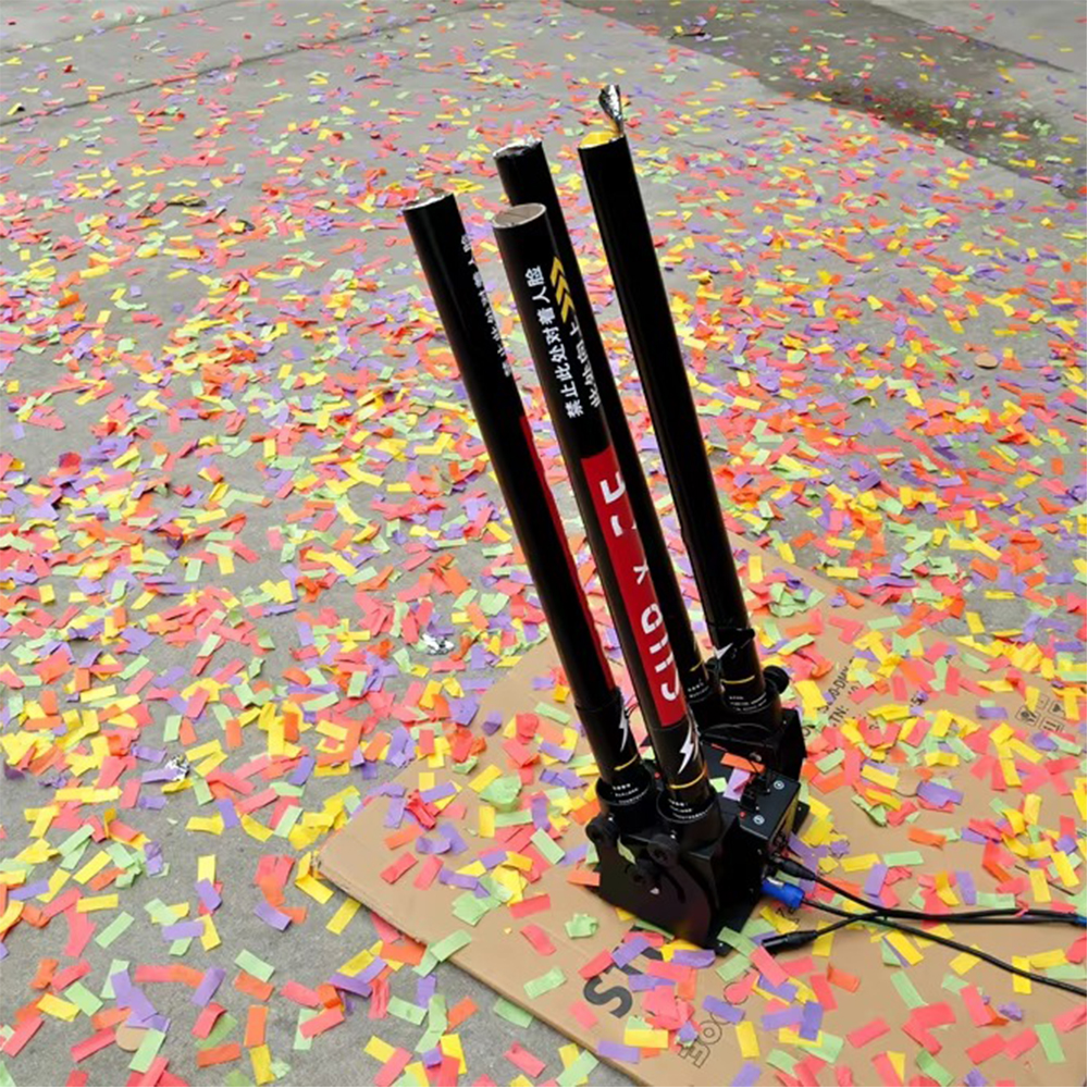 Confetti Cannon Tube - 4 Heads Electronic Confetti Launcher Machine
