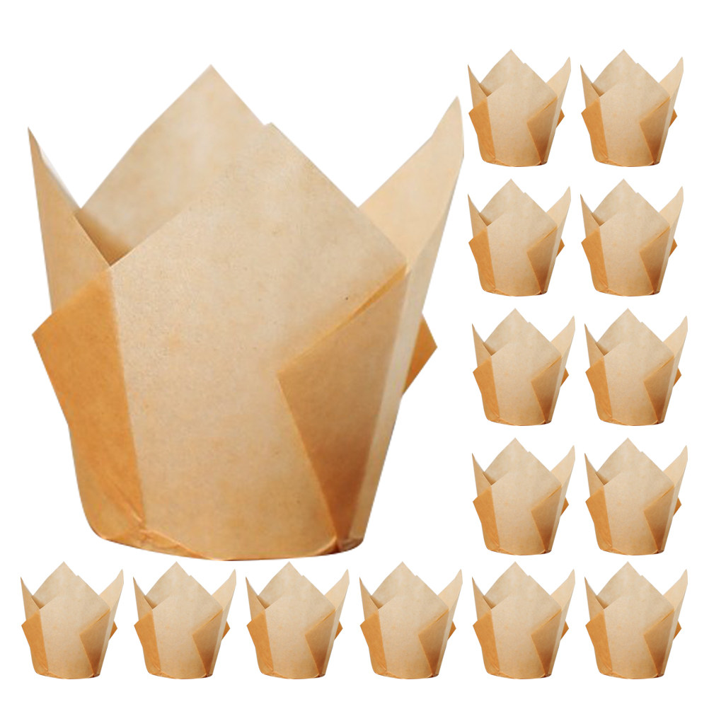 Plastic Cup 50Pcs - 50Pcs Tulip Shaped Cupcake Liners Premium