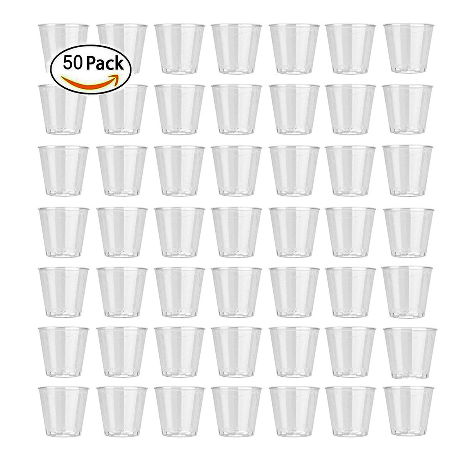 Plastic Cup 50Pcs - 50Pack 30ML Clear Hard Plastic Disposable