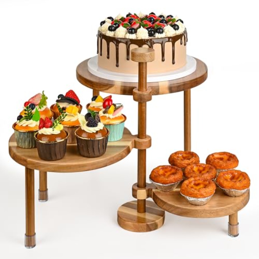 Cupcake Stand Tier - 3 Tier Round Cupcake Stand 360°