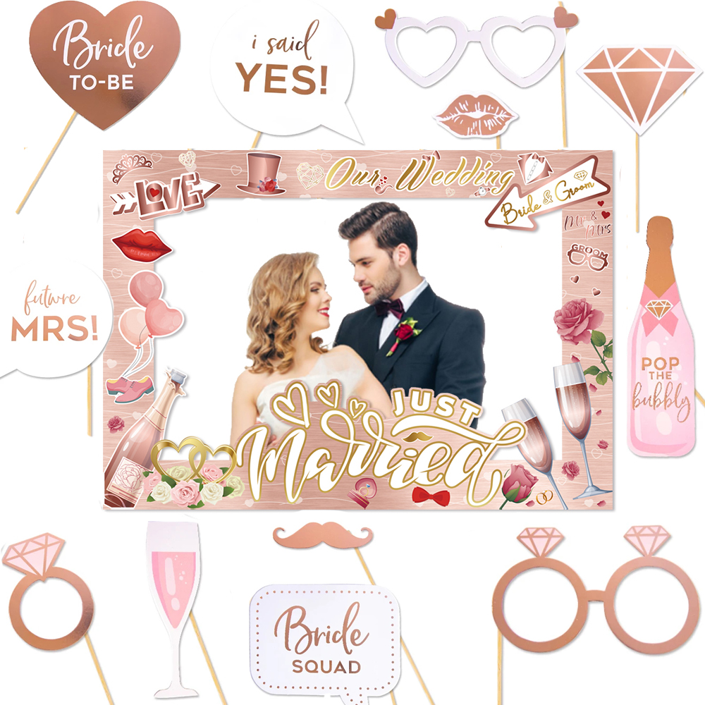 Photo Booth Frame - Wedding Decorations Bride to Be Paper