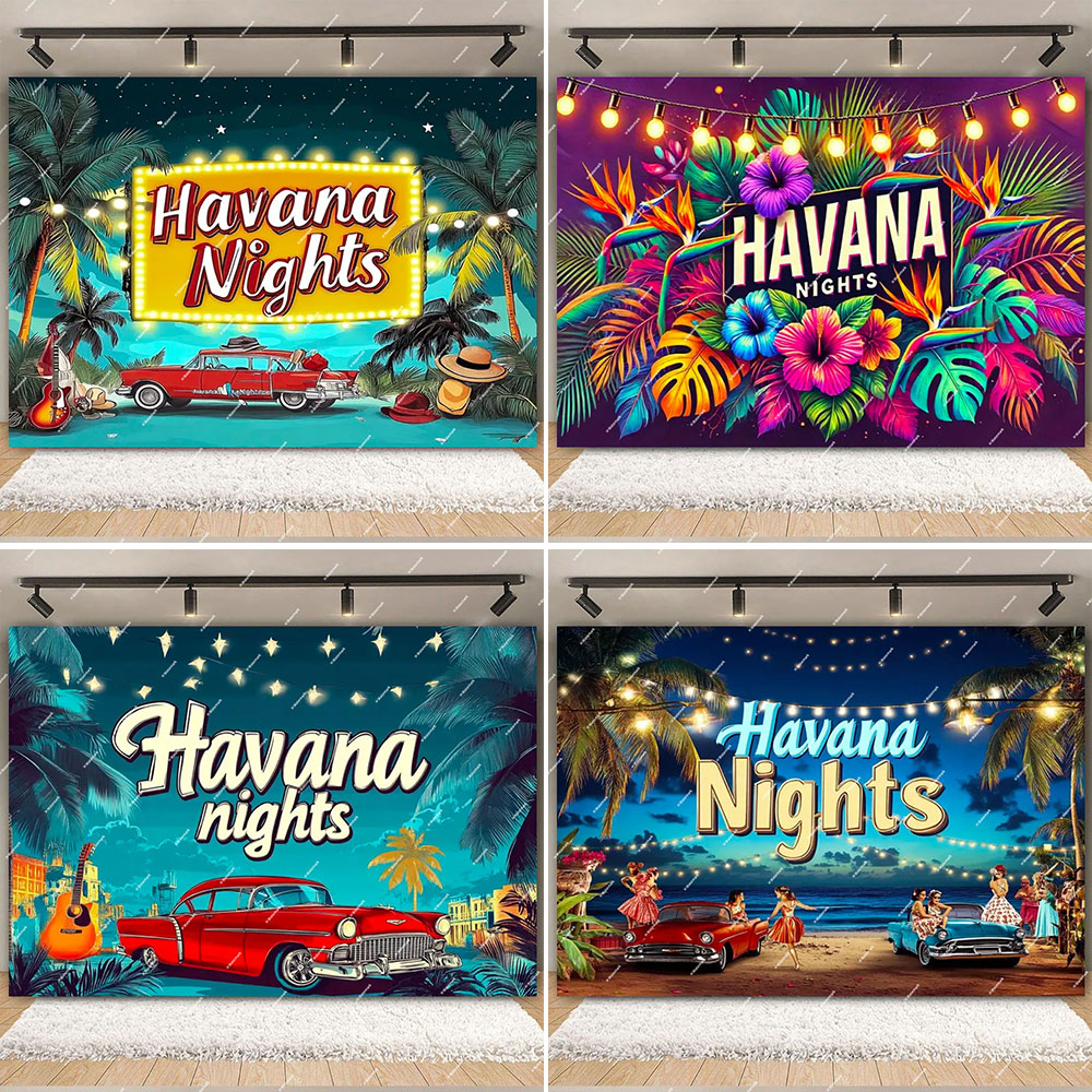 Dessert Table Backdrop - Havana Nights Backdrop Birthday Party Photography