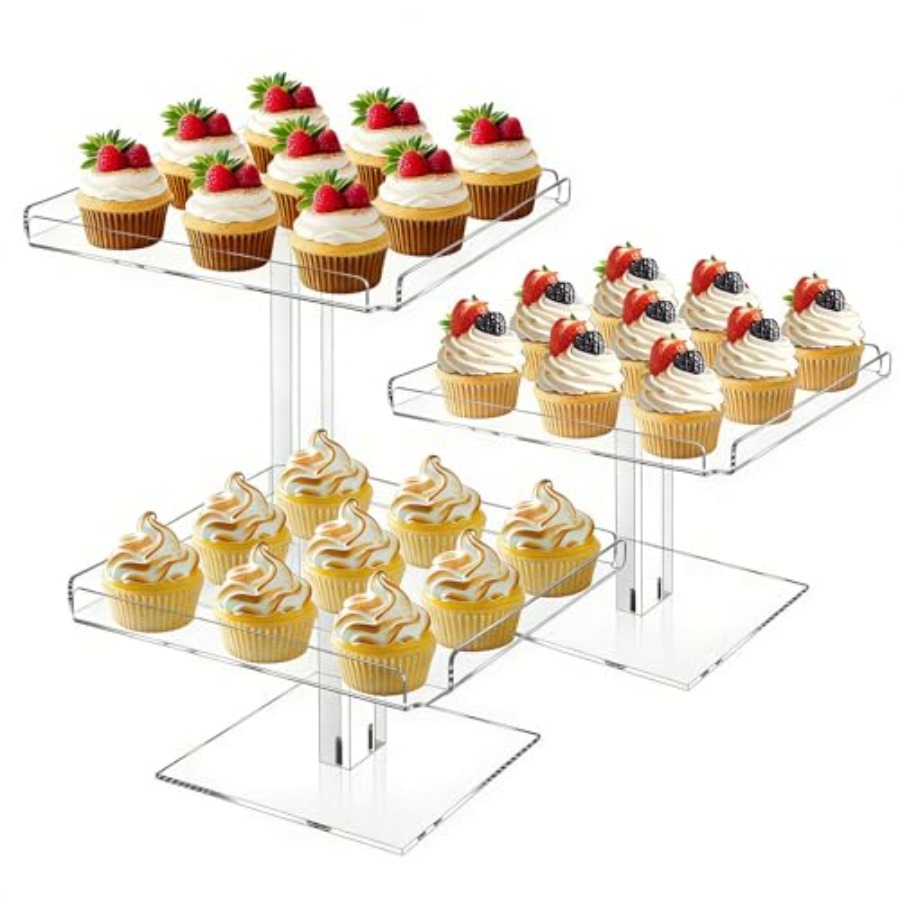 3 Tiered Serving Tray Set for  - Cupcake Stand Tier ulasan dan harga