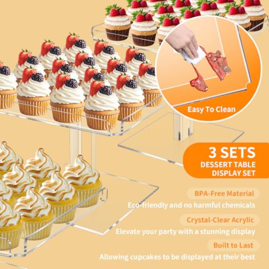 3 Tiered Serving Tray Set for  - Cupcake Stand Tier ulasan dan harga