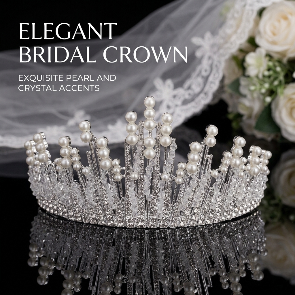 Bridal Pearl Crown Headpiece E - Event & Party Supply Photos ulasan dan harga