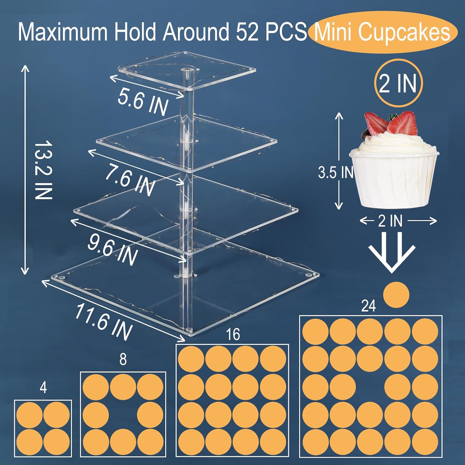 4 Tier Premium Acrylic Cupcake - Cupcake Stand Tier ulasan dan harga