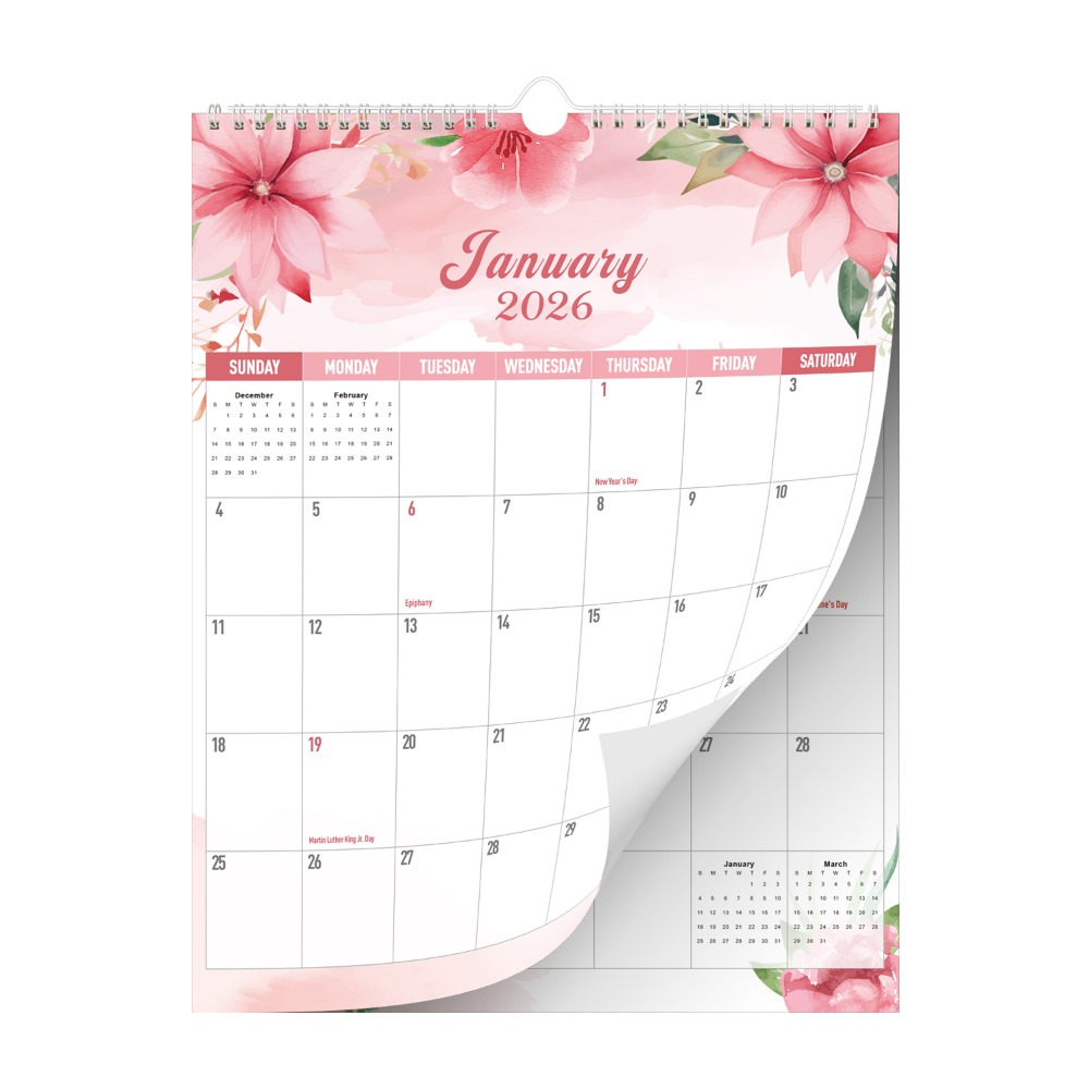 2026 Jan.- 2027 Jun. Wall Cale - Flower Wall Panel ulasan dan harga