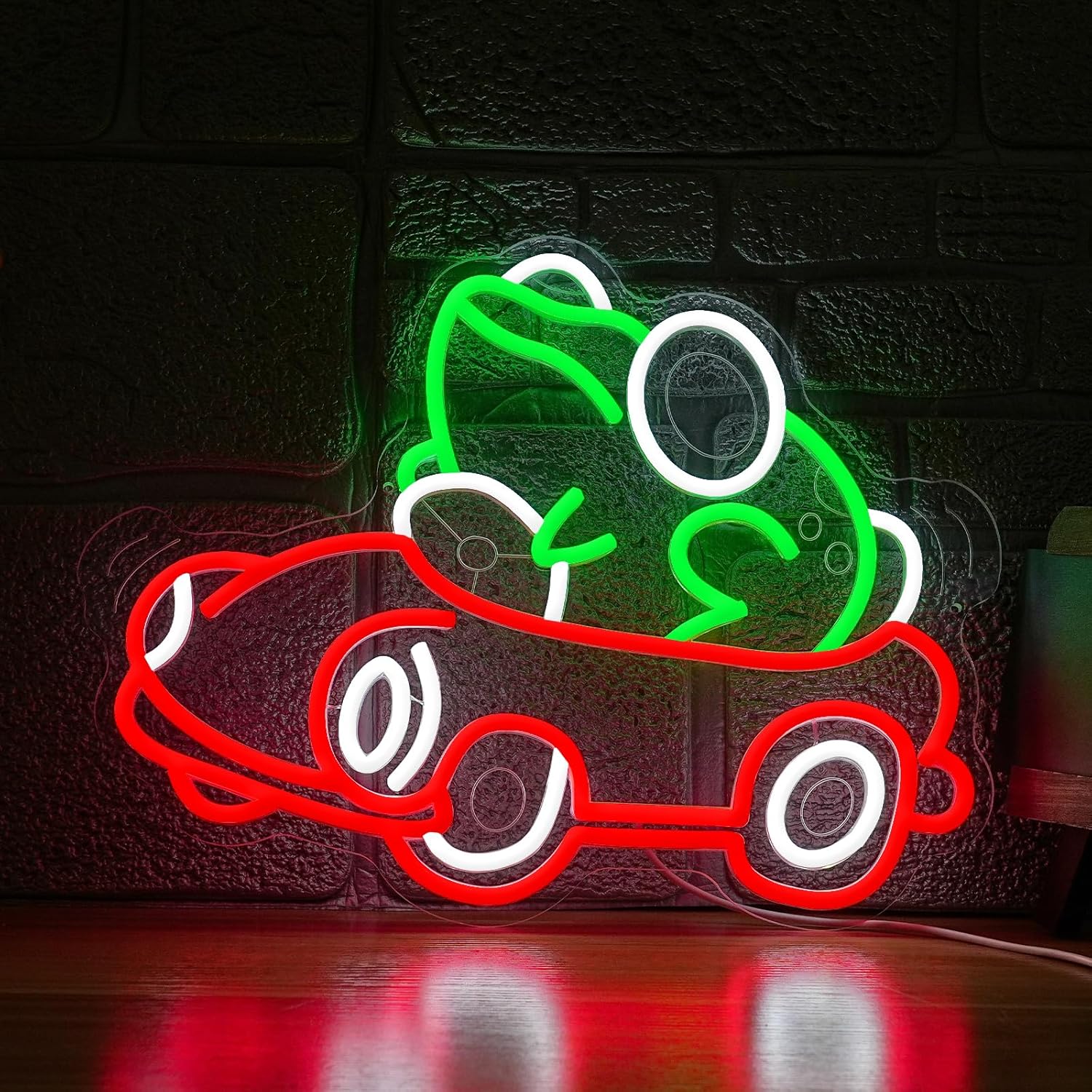 Frog Driving Car Neon Sign Art - Neon Sign Party ulasan dan harga