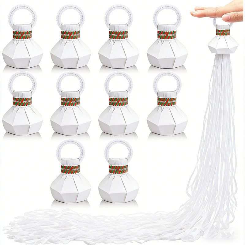 10pcs White Streamers Poppers  - Confetti Cannon Tube ulasan dan harga
