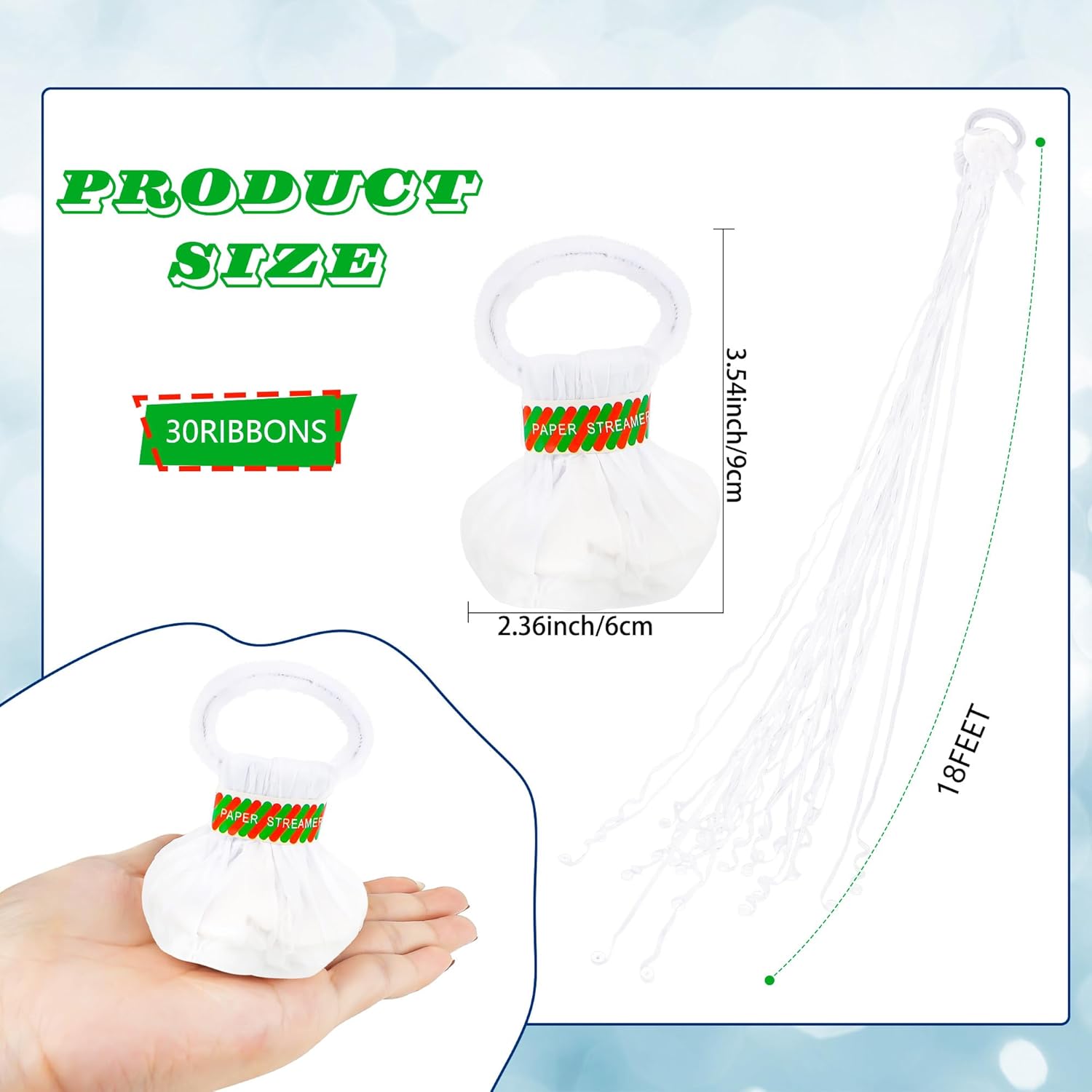 10pcs White Streamers Poppers  - Confetti Cannon Tube ulasan dan harga