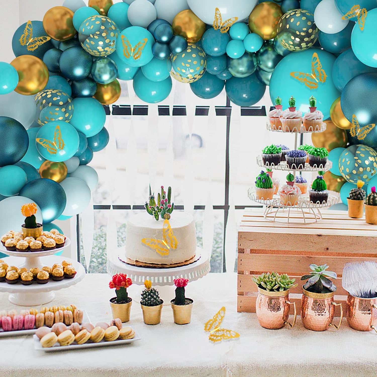 116pcs deep cyan wedding theme - Balloon Arch Kit ulasan dan harga