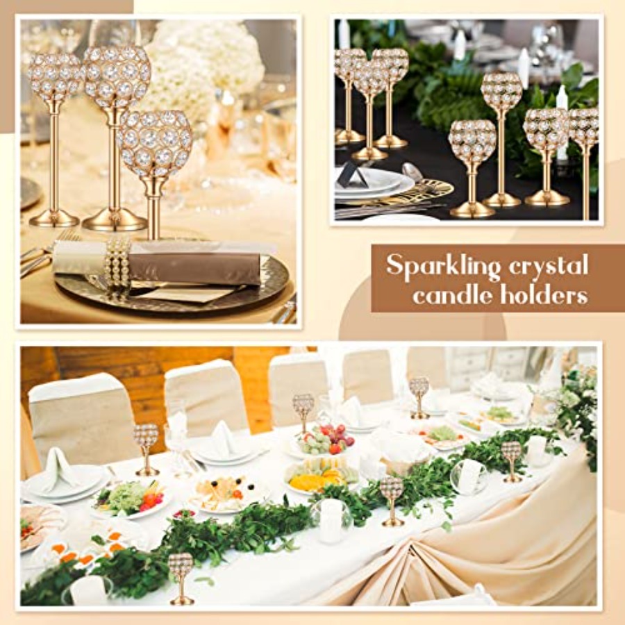18 Pieces Crystal Candle Holde - Centerpiece Stick ulasan dan harga
