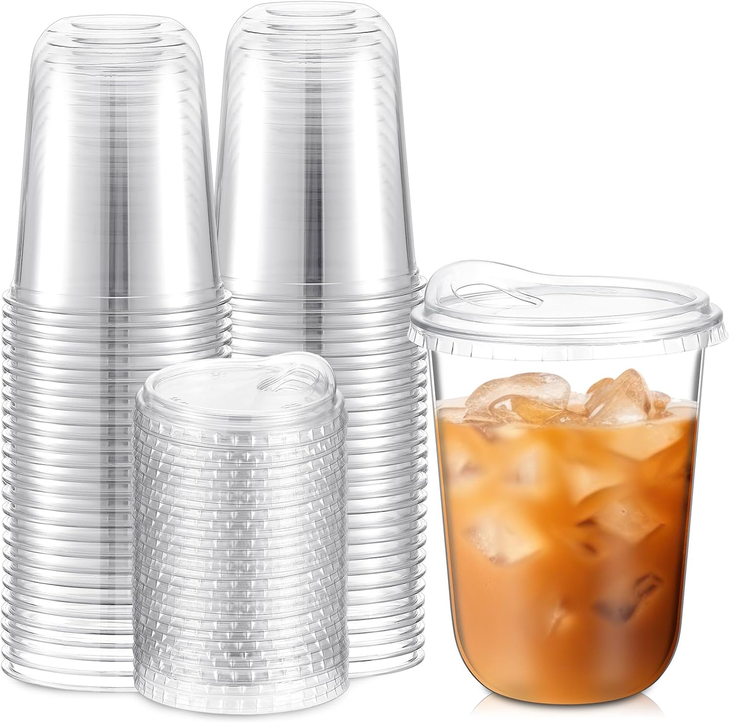 Clear Plastic Cups with Strawl - Plastic Cup 50Pcs ulasan dan harga