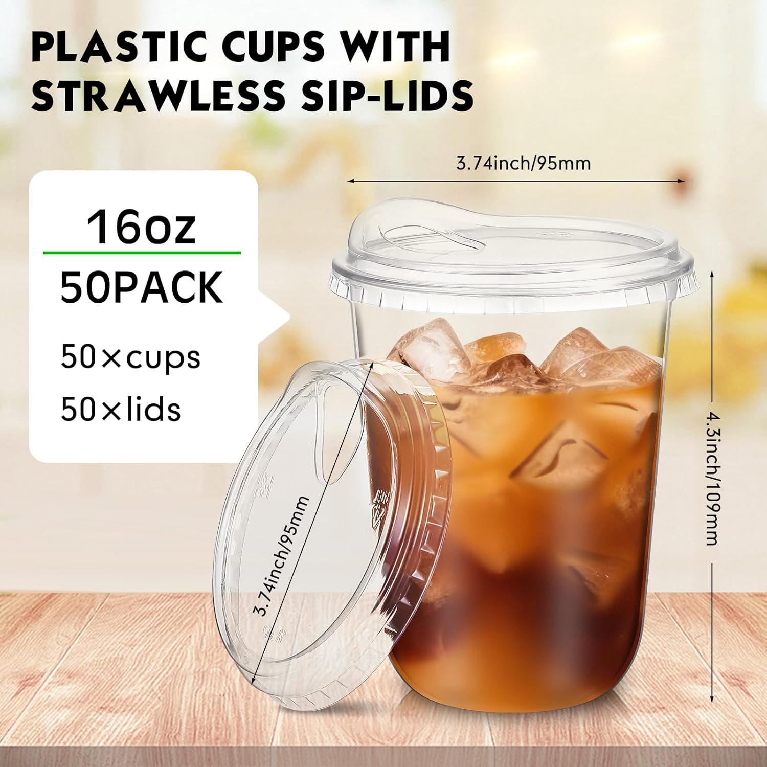 Clear Plastic Cups with Strawl - Plastic Cup 50Pcs ulasan dan harga