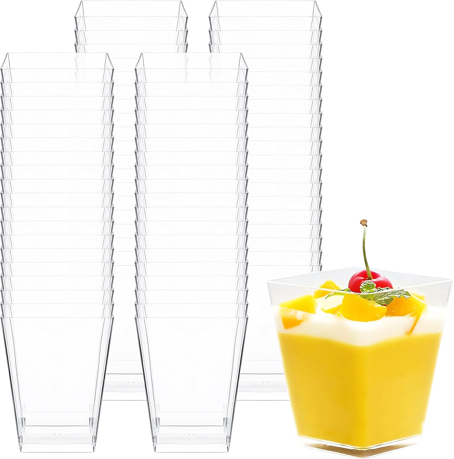 25/50/100 Pack 5oz Mini Desser - Plastic Cup 50Pcs ulasan dan harga