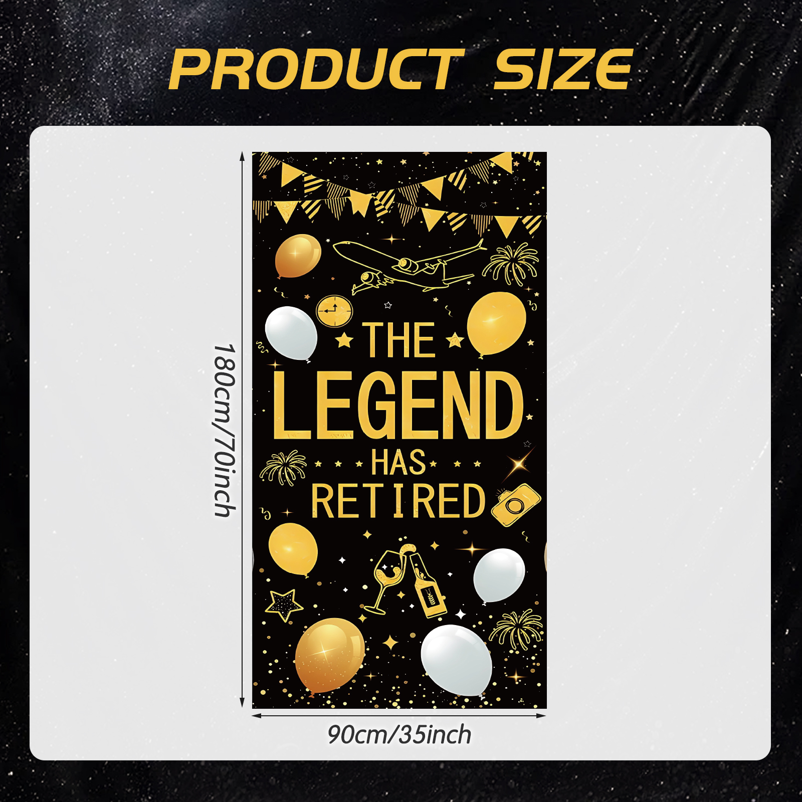 Retirement Party Decorations f - Party Banner Gold ulasan dan harga