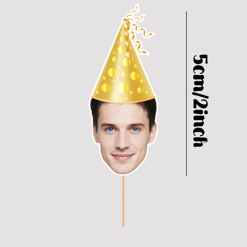 Custom Photo Face Golden Polka - Party Hat Cone ulasan dan harga