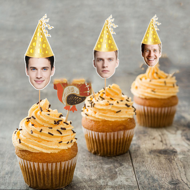 Custom Photo Face Golden Polka - Party Hat Cone ulasan dan harga