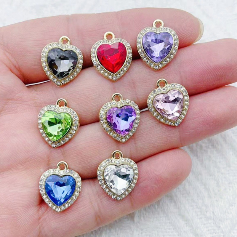 10pcs heart-shaped inlaid colo - Event Party ulasan dan harga