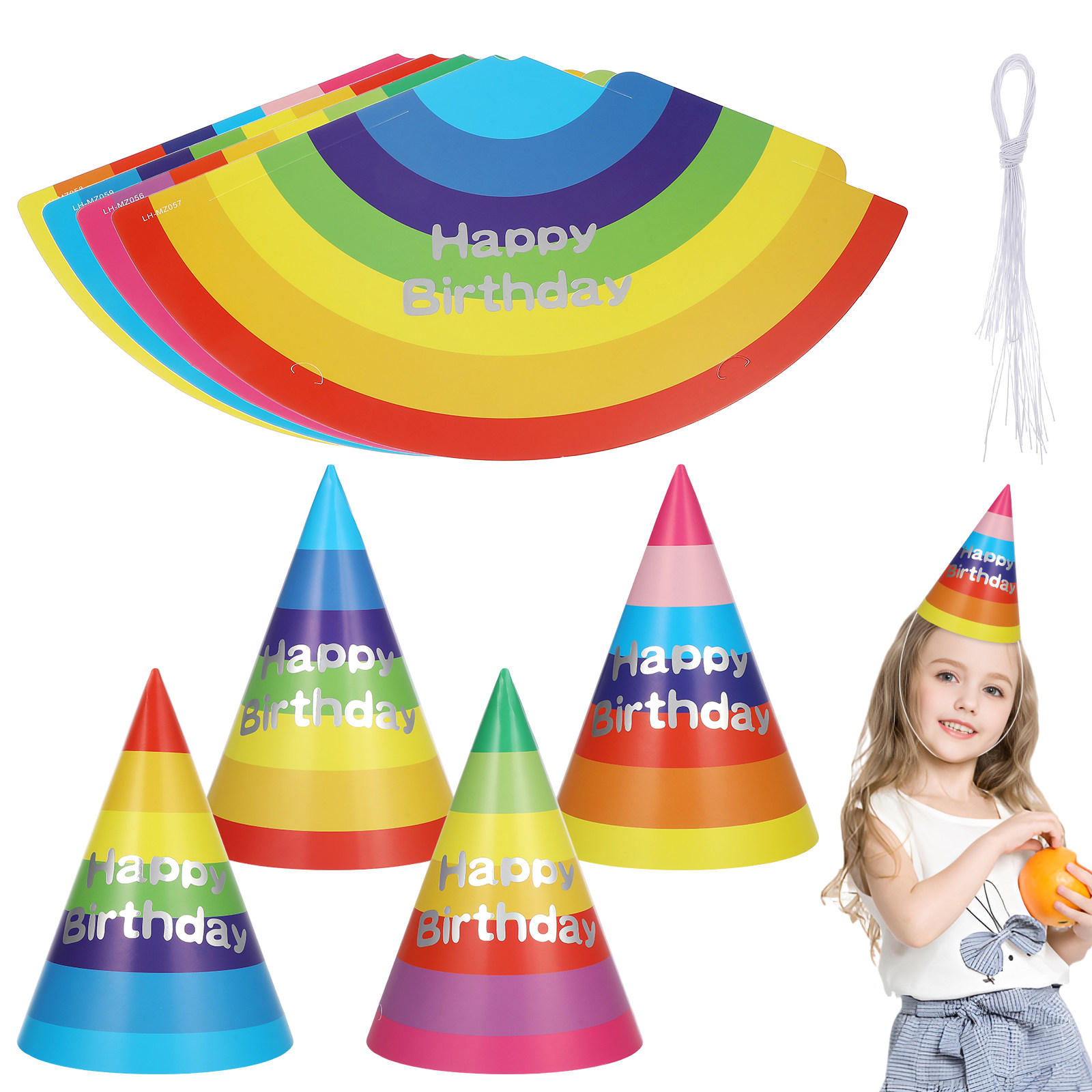20Pcs Cute Birthday Party Hats - Party Hat Cone ulasan dan harga
