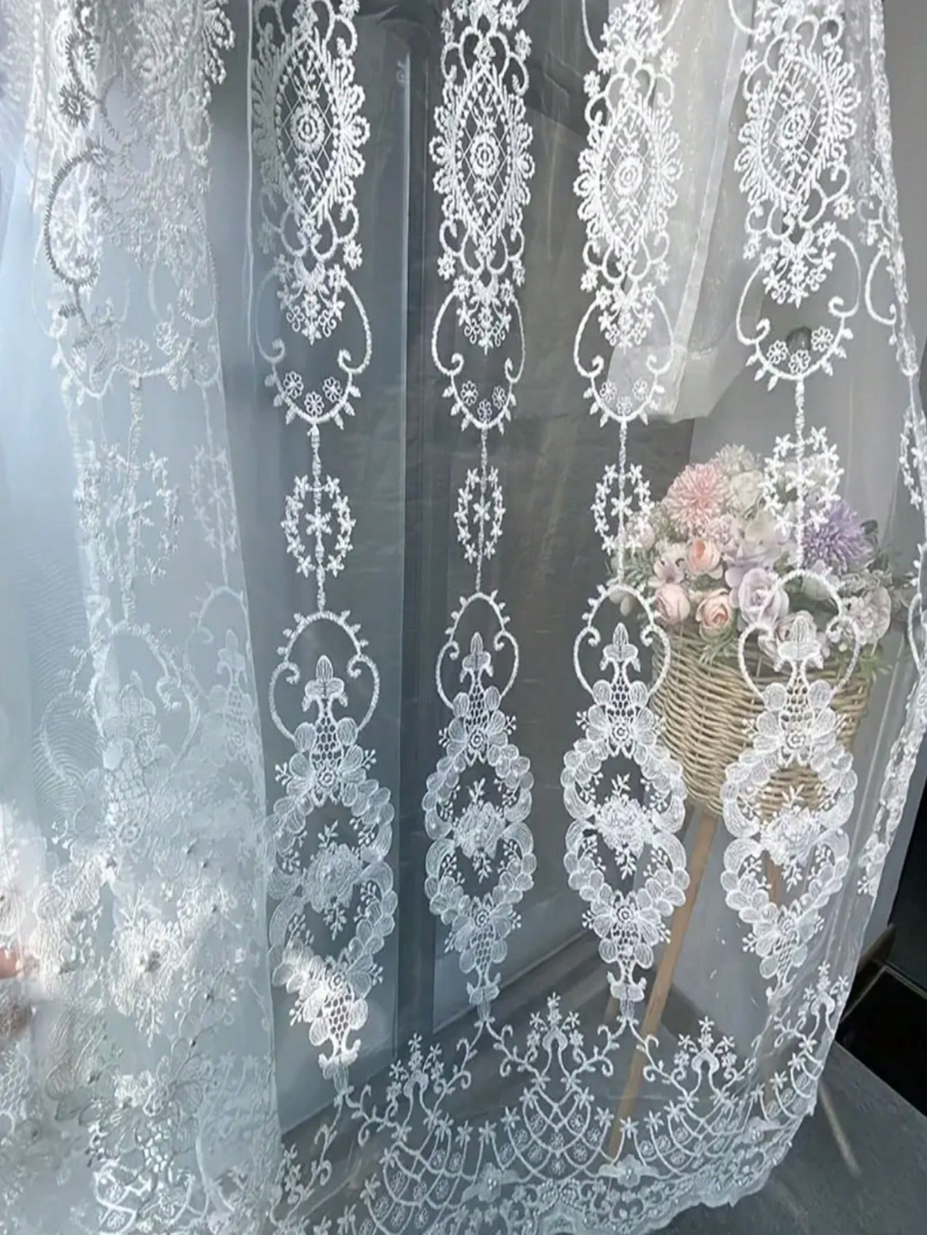1pc White Pearl Flower Embroid - Flower Wall Panel ulasan dan harga