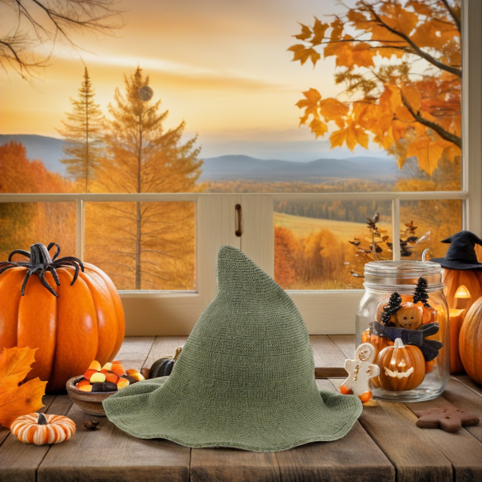 Halloween Witch Hat Wool Blend - Party Hat Cone ulasan dan harga