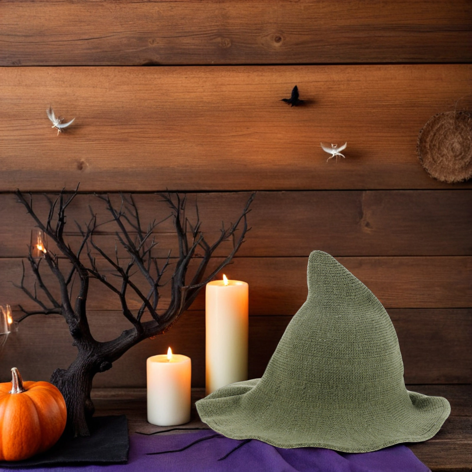 Halloween Witch Hat Wool Blend - Party Hat Cone ulasan dan harga