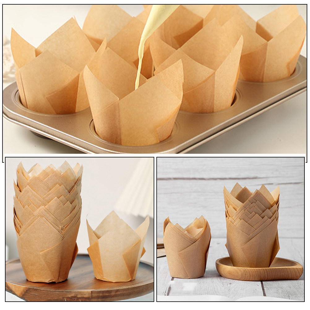 50Pcs Tulip Shaped Cupcake Lin - Plastic Cup 50Pcs ulasan dan harga
