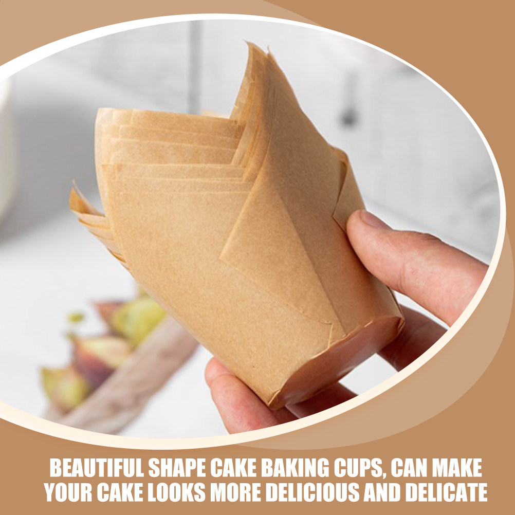 50Pcs Tulip Shaped Cupcake Lin - Plastic Cup 50Pcs ulasan dan harga