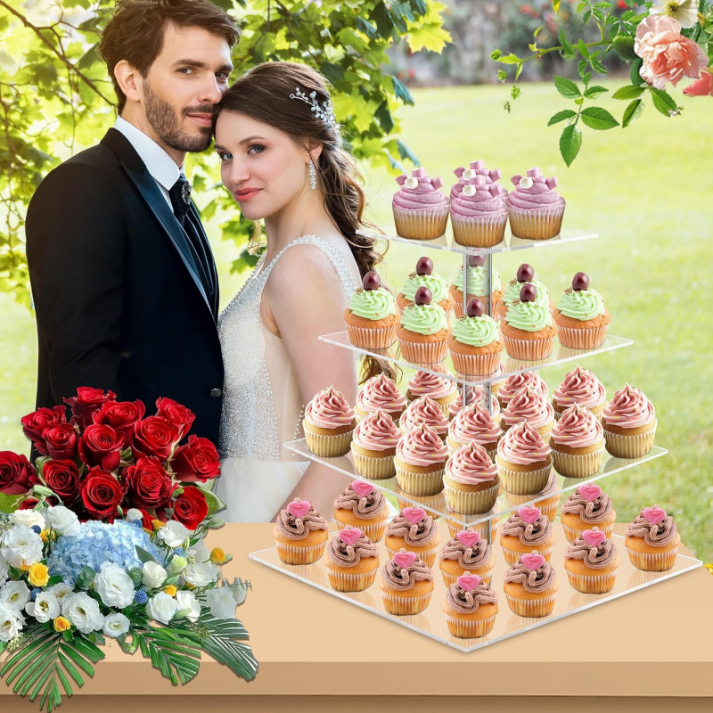 YestBuy 4 Tier Acrylic Cupcake - Cupcake Stand Tier ulasan dan harga