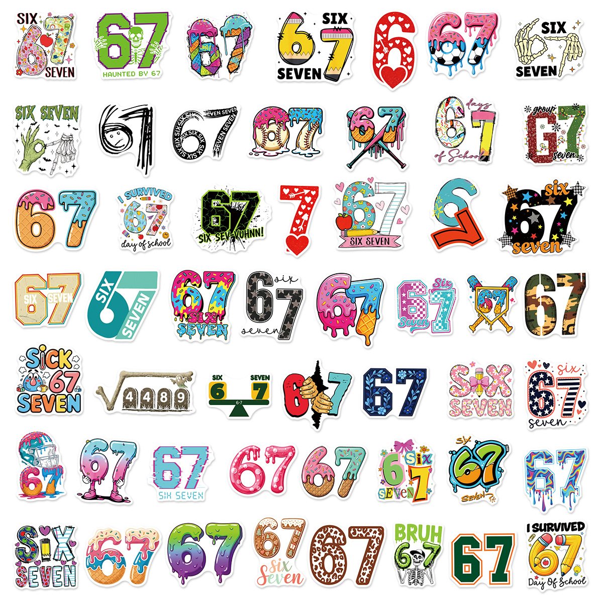 50pcs Number 67 Digital Graffi - Plastic Cup 50Pcs ulasan dan harga