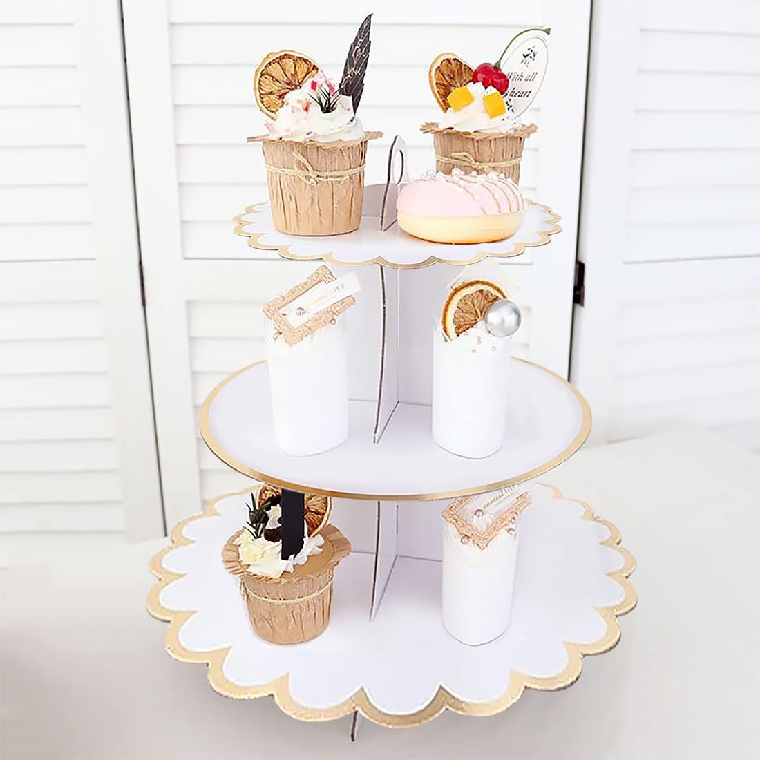 Cardboard Cake Stand 3 Tier, D - Cupcake Stand Tier ulasan dan harga