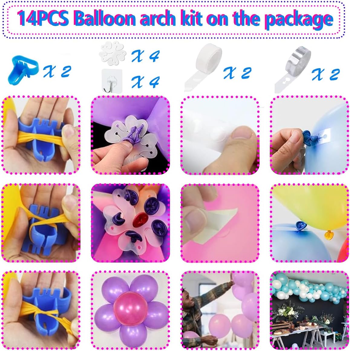 Electric Balloon Pump with 14  - Balloon Arch Kit ulasan dan harga