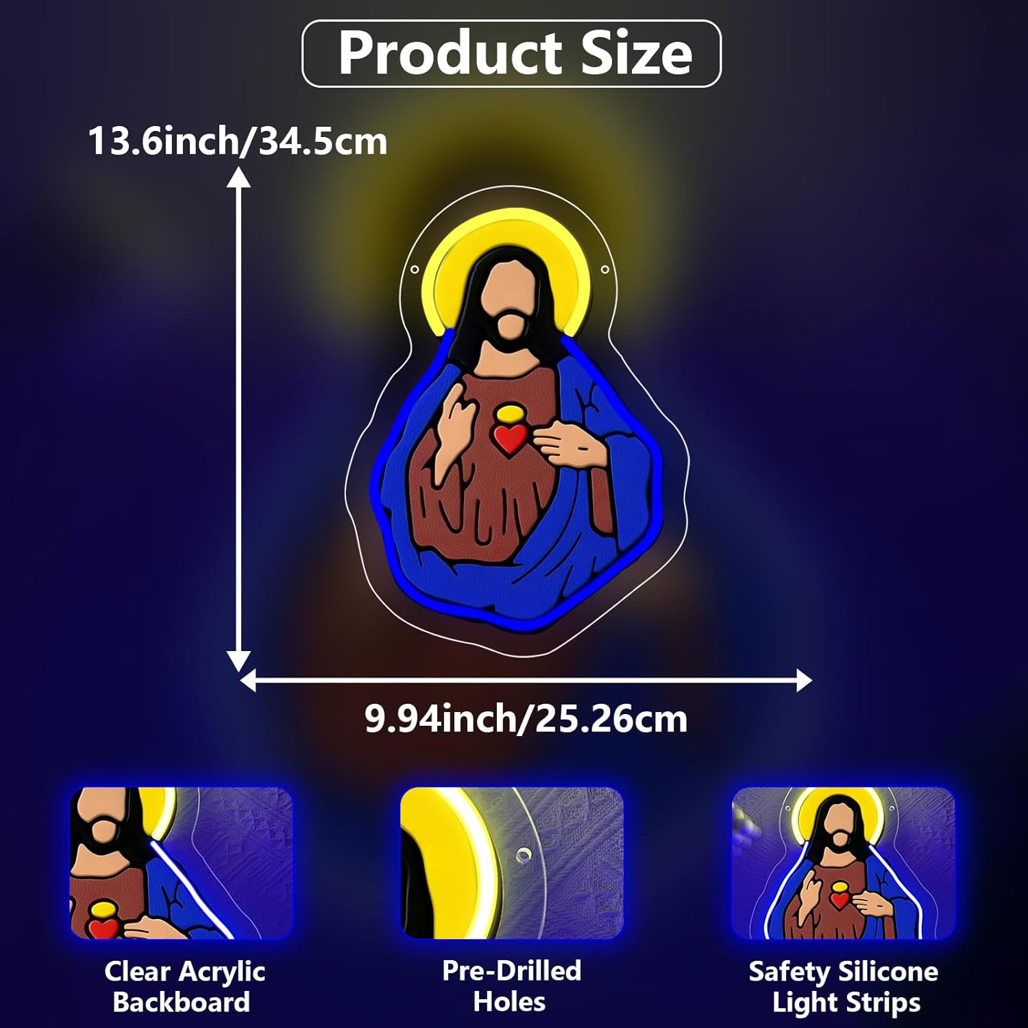Sacred Heart of Jesus Neon Sig - Neon Sign Party ulasan dan harga