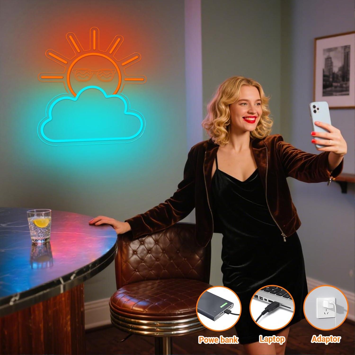 Sunrise Sunset Neon Sign USB P - Neon Sign Party ulasan dan harga