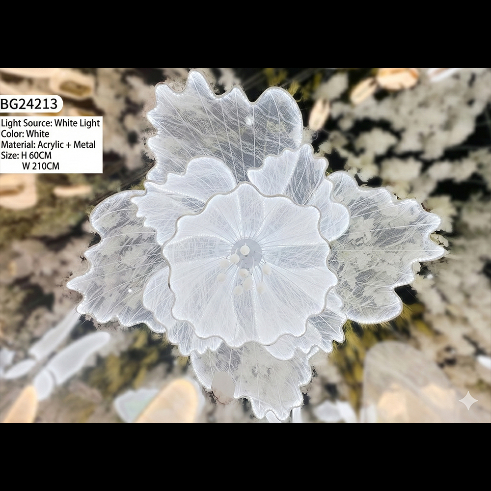 LED Giant White Flower Backdro - Event & Party Supply ulasan dan harga