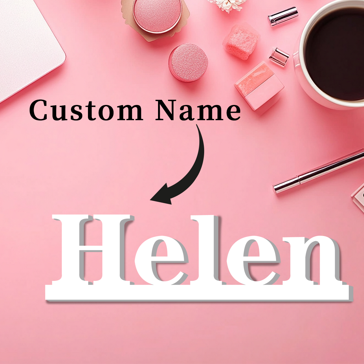 1pc Custom Text Sign,Name Deco - Event & Party Supply Photos ulasan dan harga
