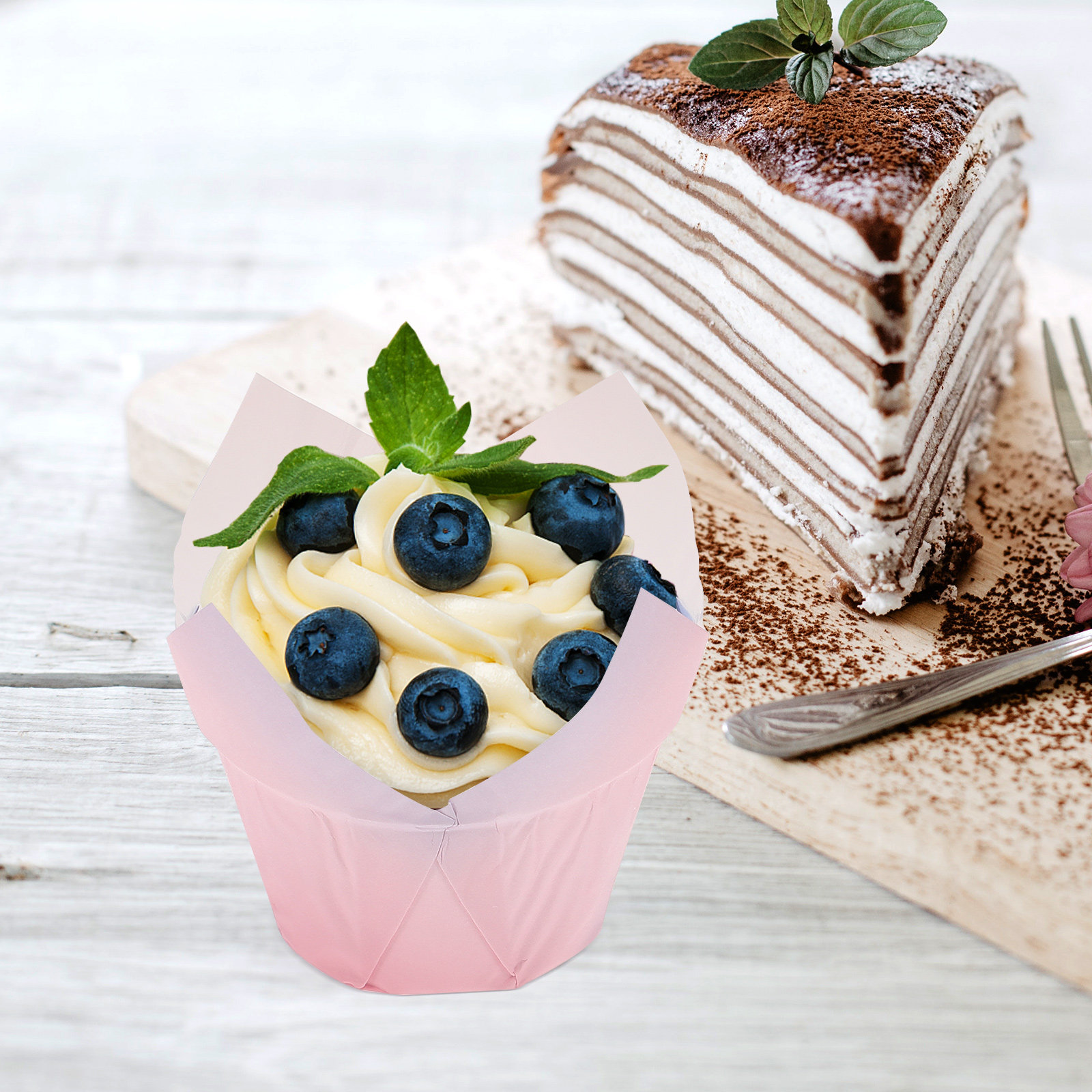 50Pcs Tulip Cupcake Liners Pap - Plastic Cup 50Pcs ulasan dan harga