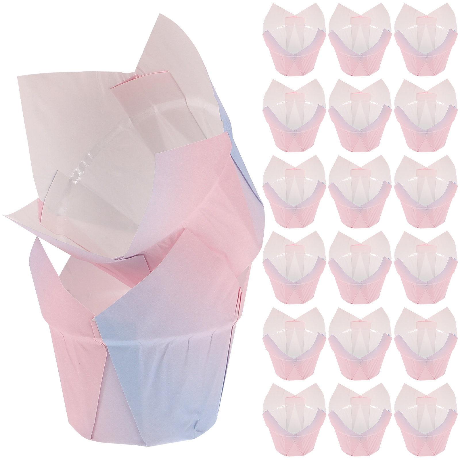 50Pcs Tulip Cupcake Liners Pap - Plastic Cup 50Pcs ulasan dan harga