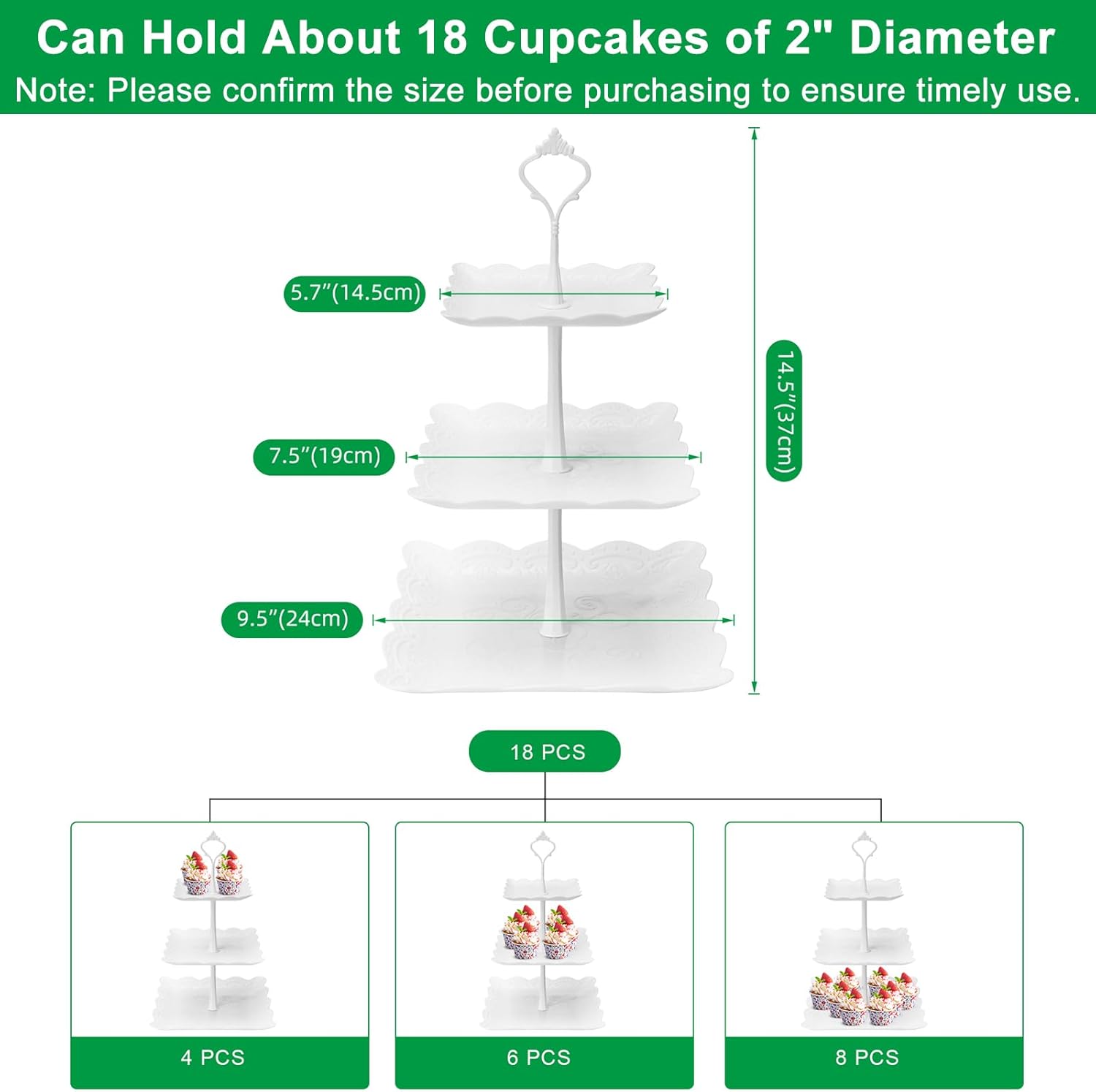 3 Tier Cupcake Stand, Plastic  - Cupcake Stand Tier ulasan dan harga