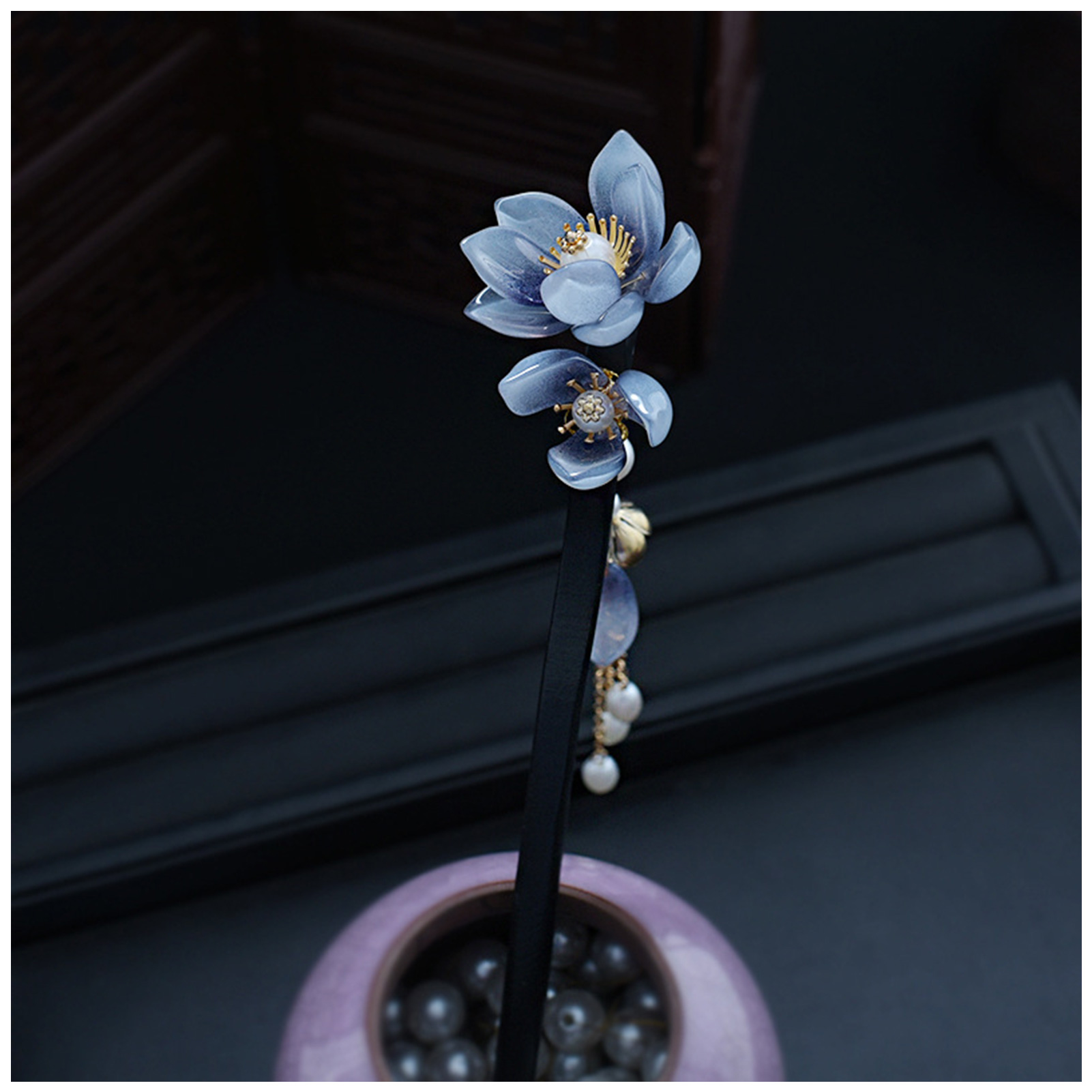 Blue Flower Hair Stick Vintage - Event Suppliers ulasan dan harga