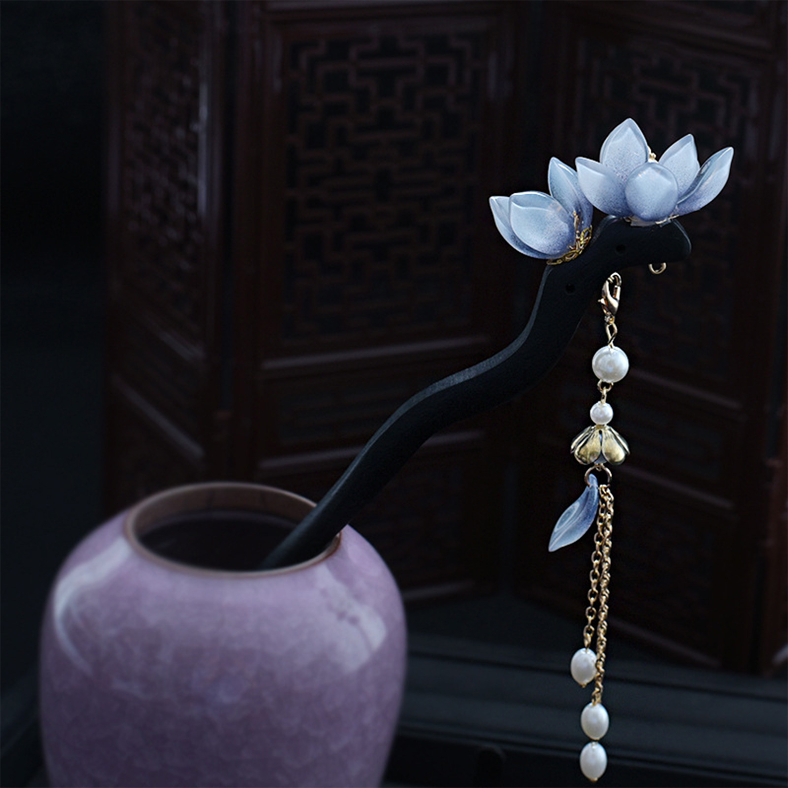 Blue Flower Hair Stick Vintage - Event Suppliers ulasan dan harga