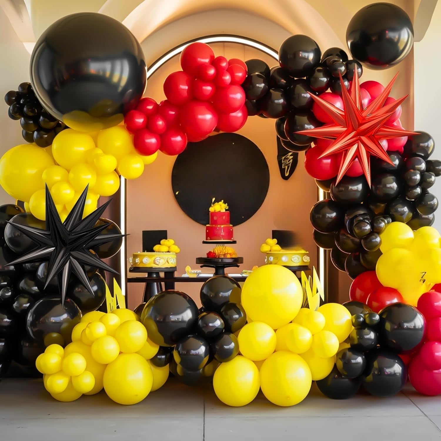Red Black Yellow Balloon Arch  - Balloon Arch Kit ulasan dan harga