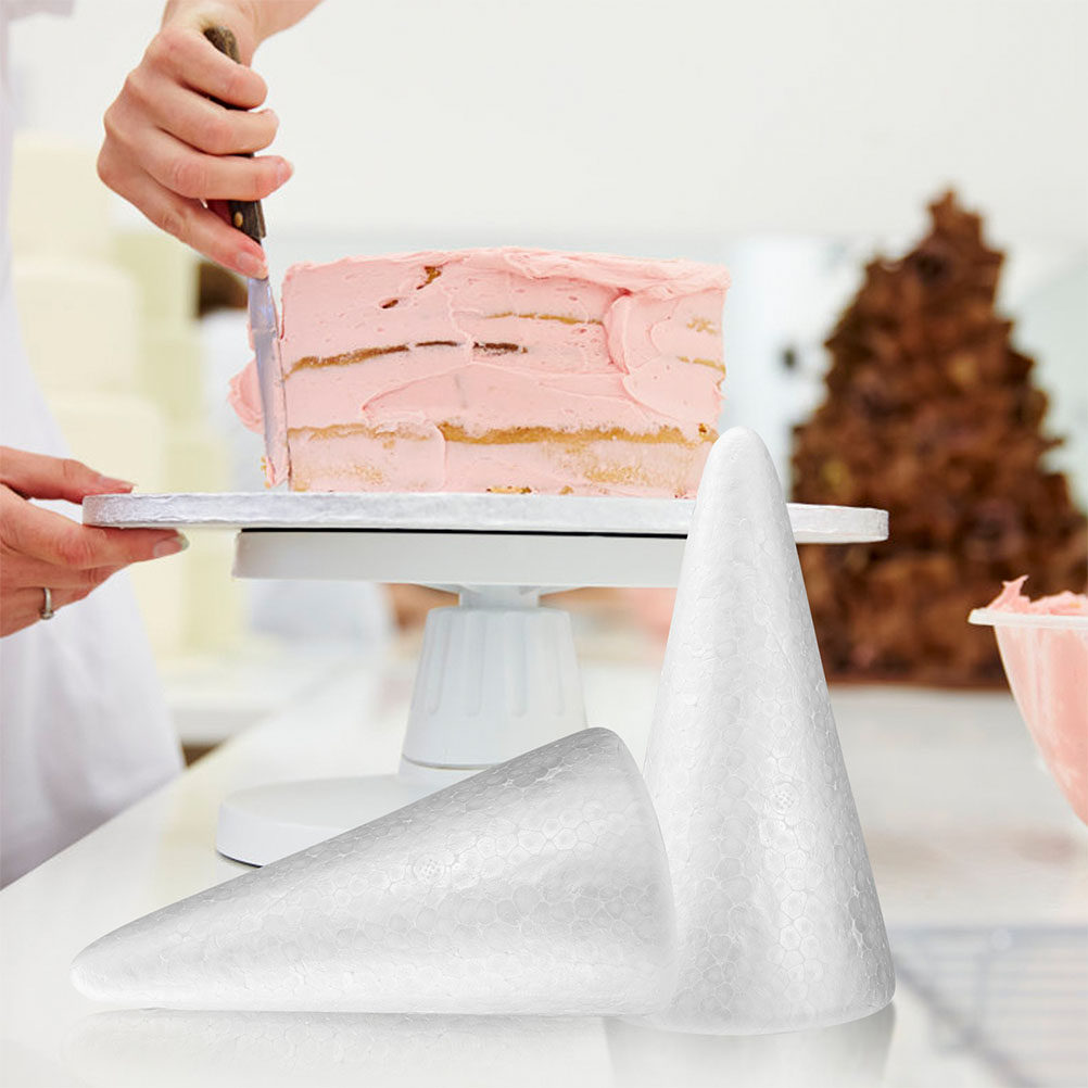 20Pcs White Foam Cones Polysty - Cotton Candy Cone ulasan dan harga