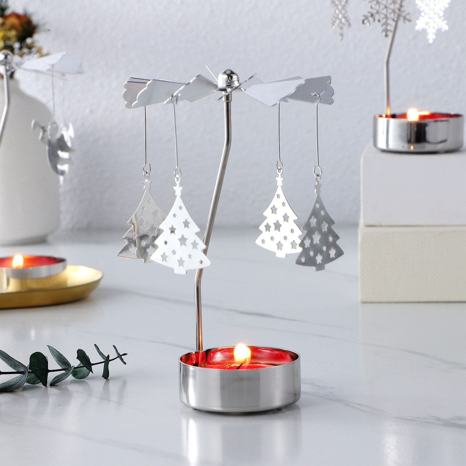 3Pcs Metal Rotating Candlehold - Centerpiece Stick ulasan dan harga