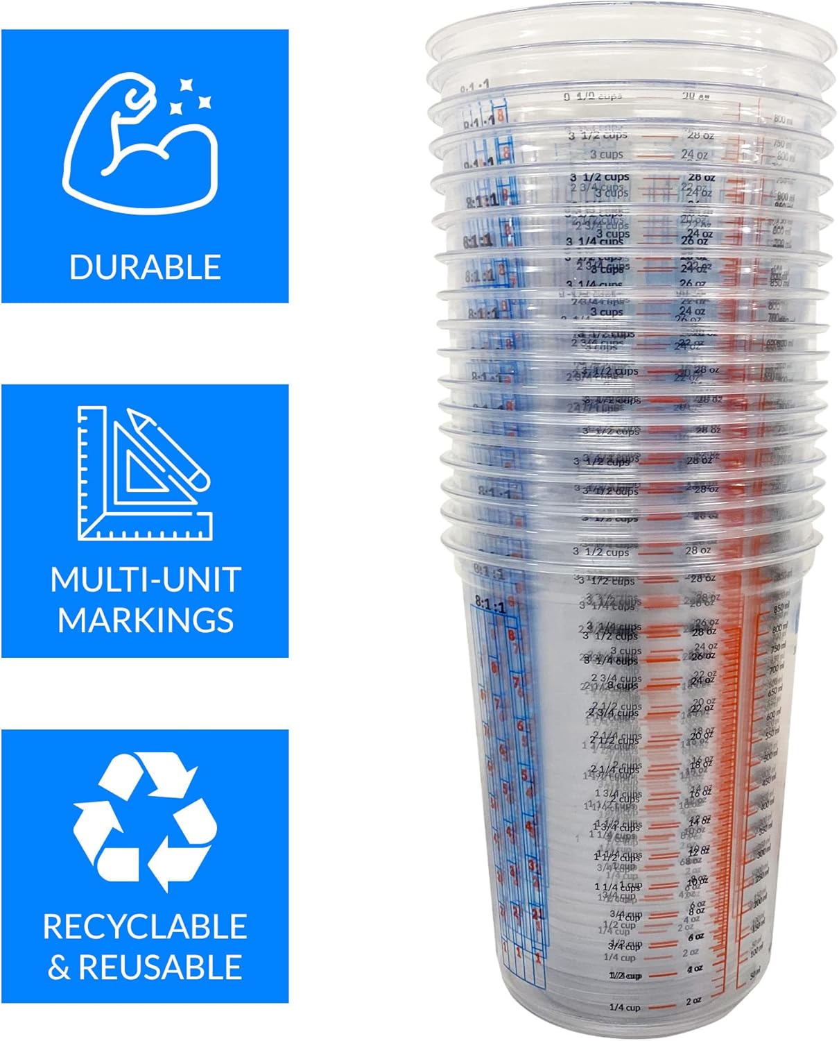 50 Pcs 32oz Disposable Paint M - Plastic Cup 50Pcs ulasan dan harga