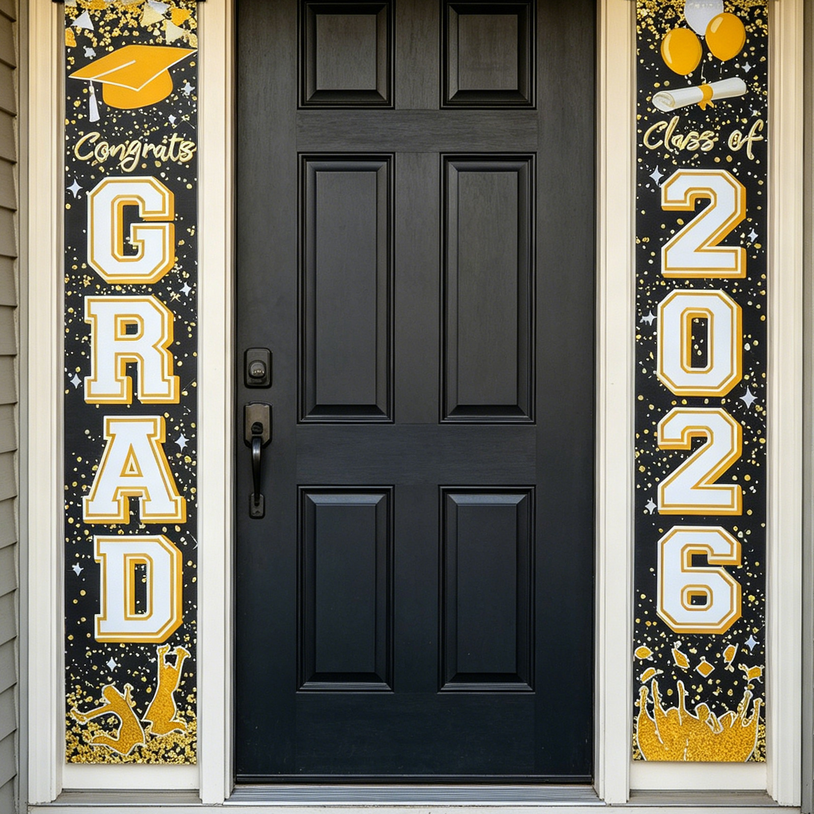 1Pair Graduation Door Couplets - Party Banner Gold ulasan dan harga
