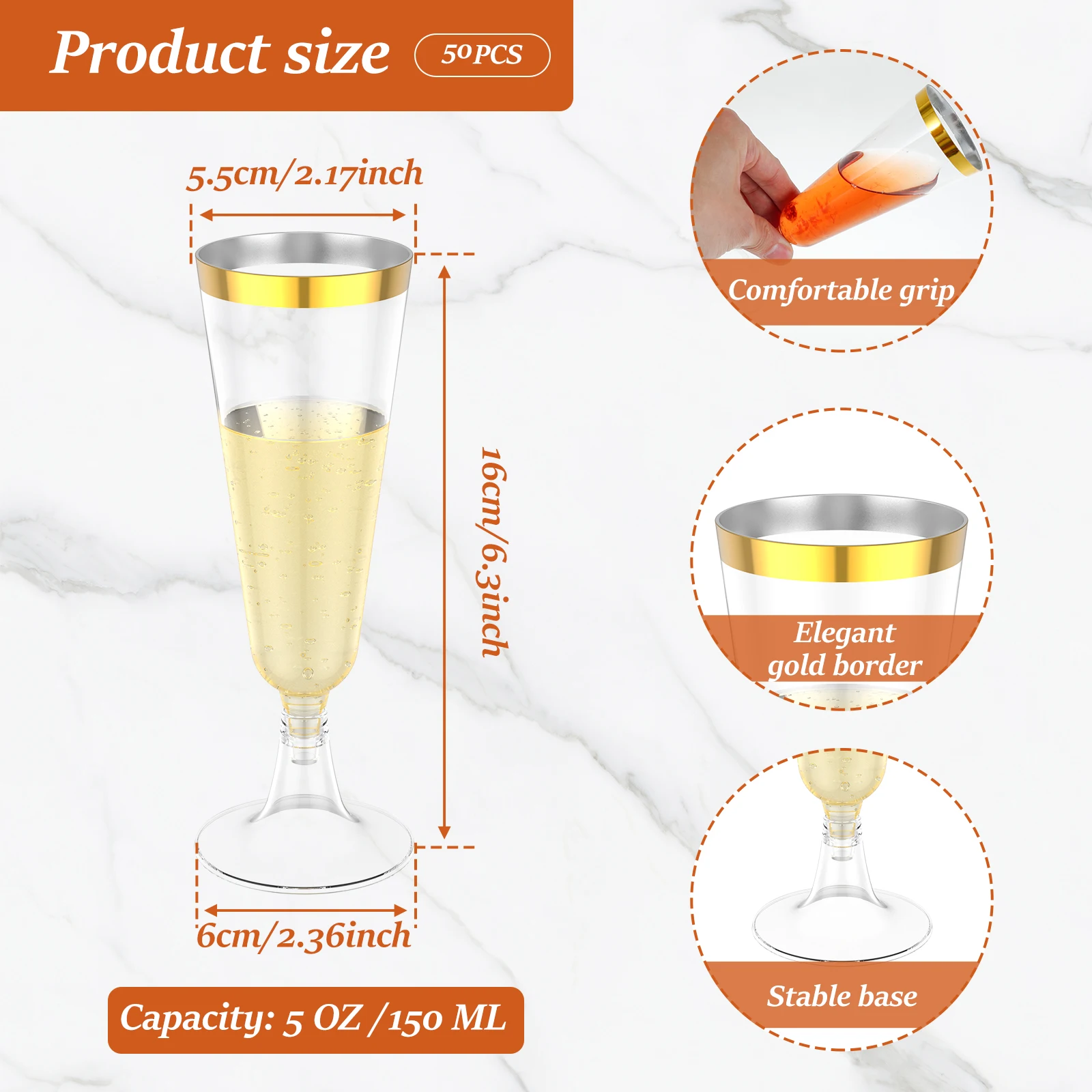 50Pcs Plastic Champagne Flutes - Plastic Cup 50Pcs ulasan dan harga